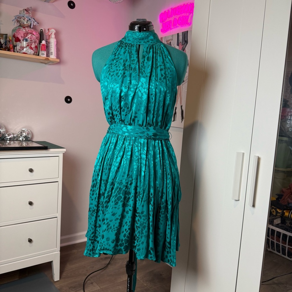 Anthropologie Turquoise Backless Dress